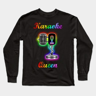 Pride Karaoke Queen Rainbow Microphone Long Sleeve T-Shirt